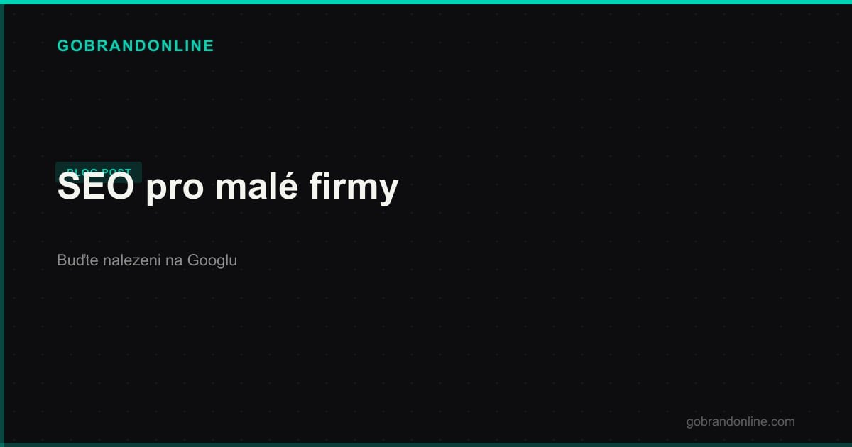 SEO pro malé firmy